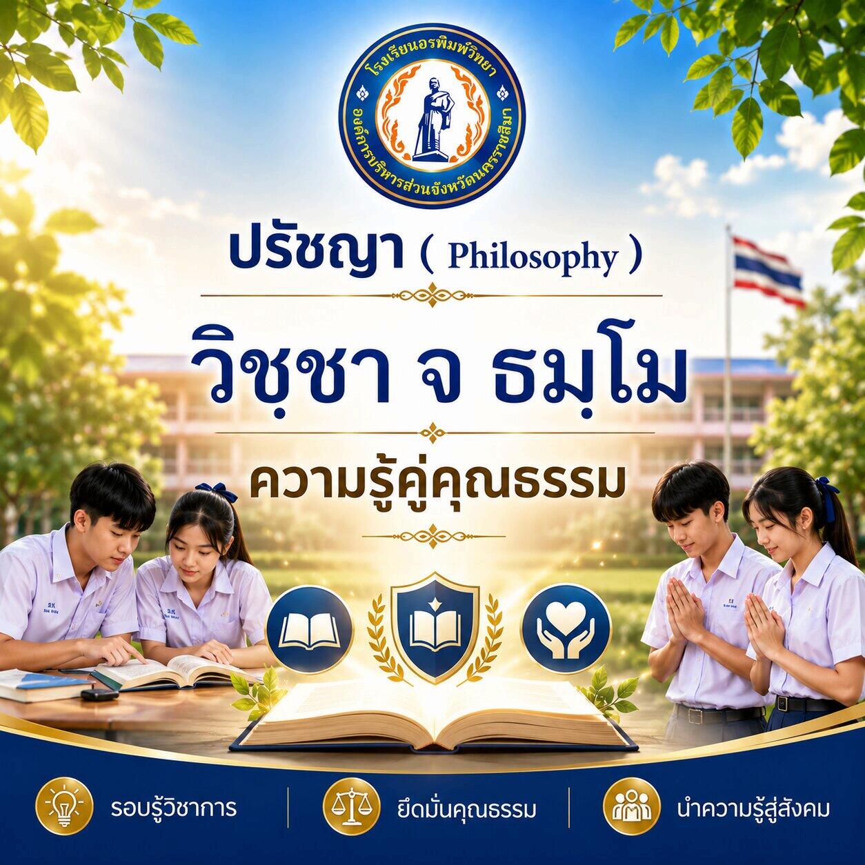 วิชชา จ ธมฺโม ความรู้คู่คุณธรรม ปรัชญา โรงเรียนอรพิมพ์วิทยา